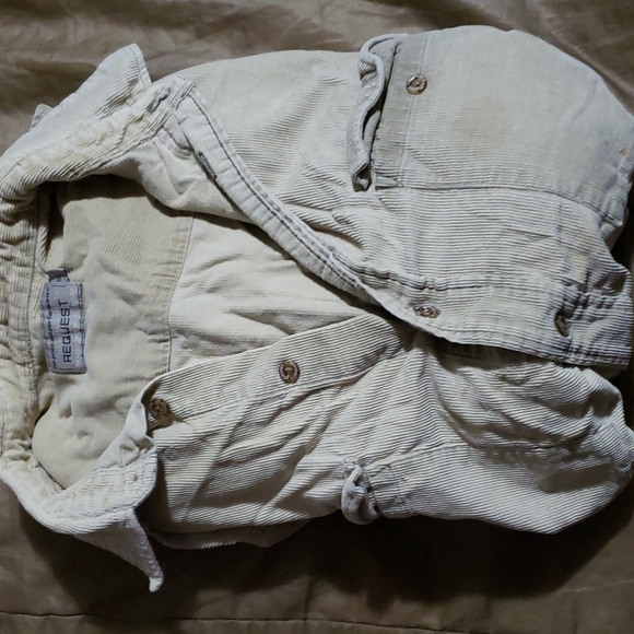 Beige mens XL corduroy button down shirt - Picture 5 of 6